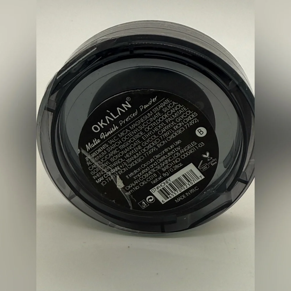 Okalan Matte Finish Pressed‎ Powder in 07 Honey New W/ Mirror & W/O Applicator